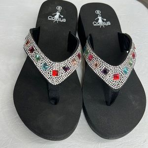 Corkys womens flip flop shoes size 8 .